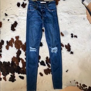 Levi’s. Mile high, super skinny.